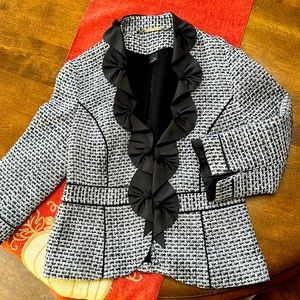 White House Black Market Tweed Ruffle Jacket (4)